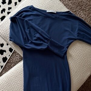 Elegant Blue Long Sleeve Dress